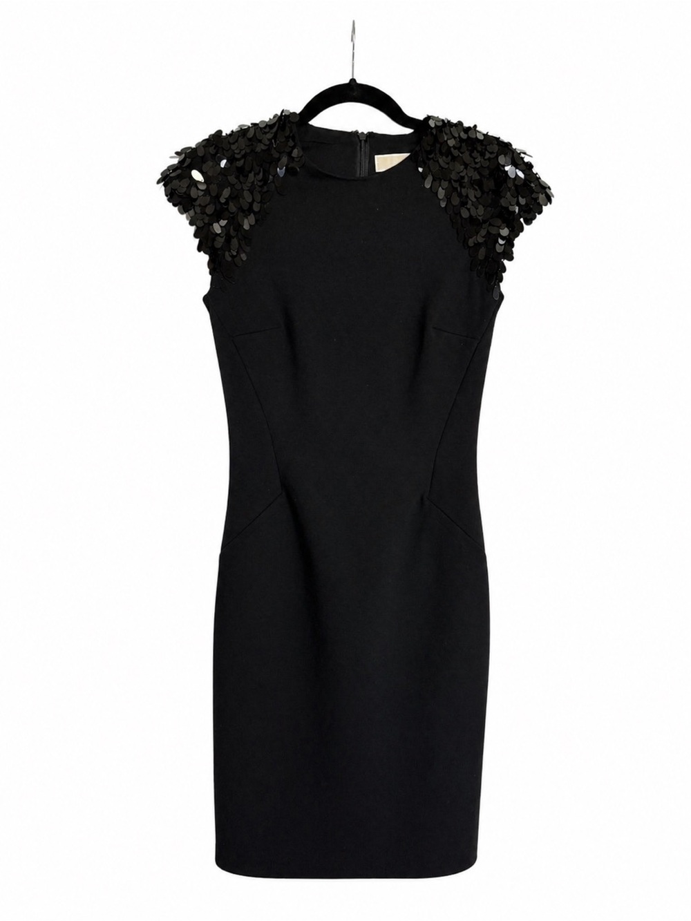 MICHAEL Michael Kors Black Sequin-Cap Sleeve Sheath Dress